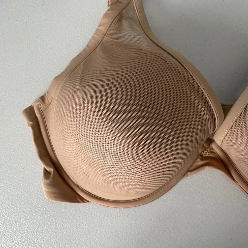 Thirdlove 24/7 Classic Contour Plunge Bra Nude Tan Color Size Women's 36E